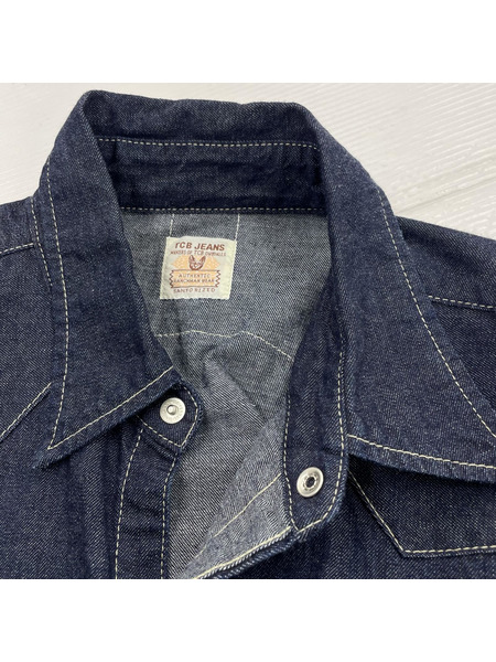長袖シャツ TBC JEANS ウエスタンデニムシャツ 紺