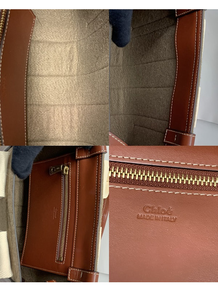 Chloe WOODY スモールトートバッグ CHC21WS397F3726E クロエ ウッディ 2WAY トート ハンドバッグ ショルダーバッグ 