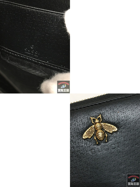GUCCI ラウンドファスナー式 アニマリエ レザー ビー 長財布[値下]