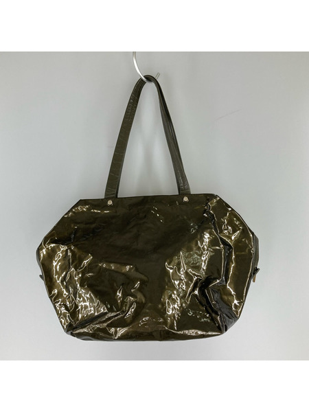 PLEATS PLEASE トートバッグ PVC バッグ グリーン