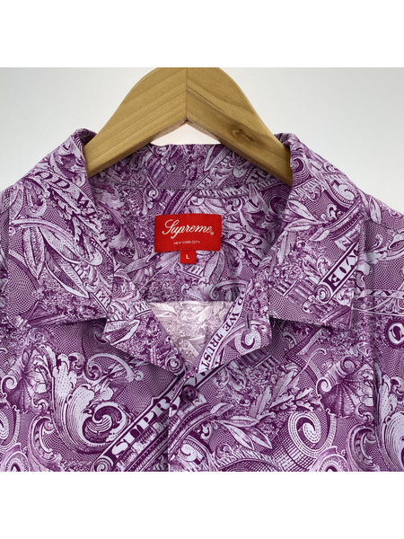 Supreme 23SS Dollar Shirt パープル L[値下]