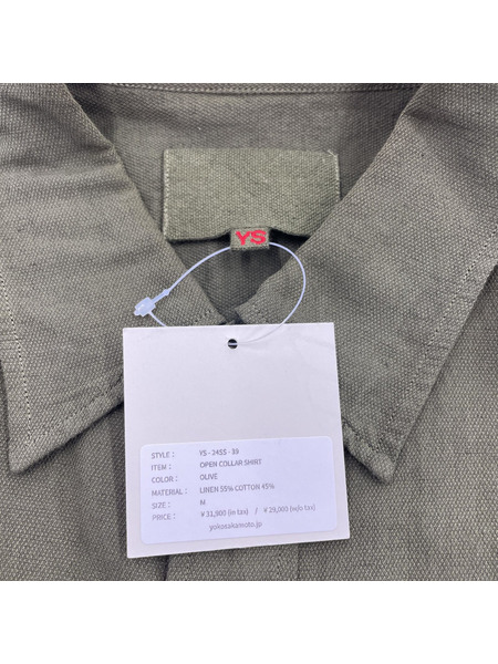 YOKO SAKAMOTO 24SS OPEN COLLAR SHIRT S/Sシャツ M オリーブ