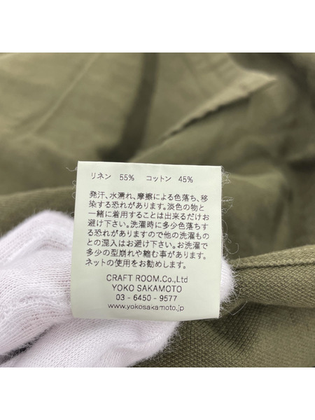 YOKO SAKAMOTO 24SS OPEN COLLAR SHIRT S/Sシャツ M オリーブ