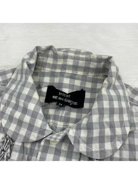 tricot COMME des GARCONS 10SS ラウンドカラー フリルワンピース M グレー