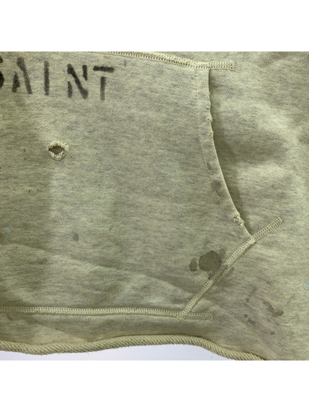 SAINT MICHAEL パーカー EU STM HOODIE/ダメージ加工/オートミールカラー