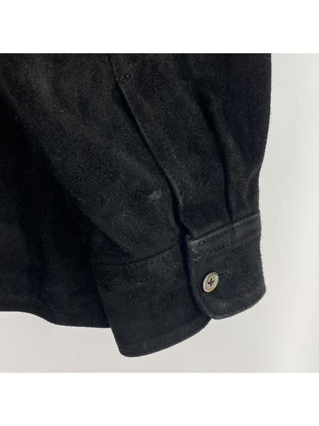 COOTIE 22AW Deer Suede L/S Shirt 鹿革 ディアスキンシャツ L ブラック CTE-22A407