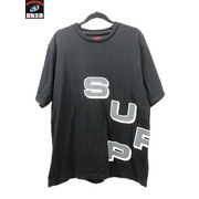 Supreme 18AW stagger tee/BLK/L/黒/シュプリーム