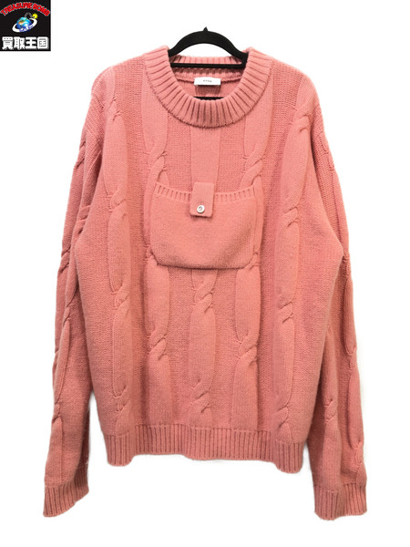 8ON8 PINK KNITTED POCKET SWEATER/M/ピンク/エイトオンエイト