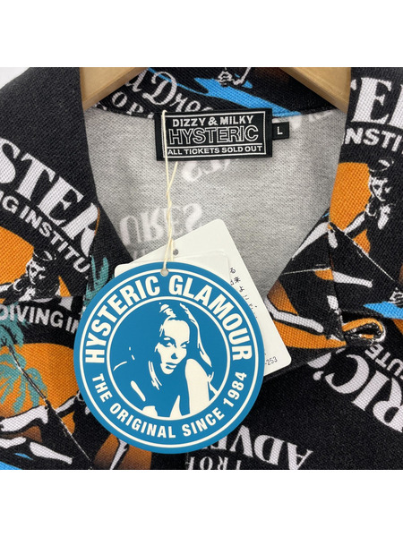 HYSTERIC GLAMOUR ISLAND DREAMS柄 アロハシャツ(L)BLK