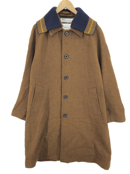 DAIRIKU/Studium Rib Collar Tweed Raglan Coat/M/ブラウン