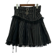 ミニスカート ALGON QUINS ストライプ スカート F 黒