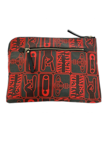 Vivienne Westwood ソノ他バッグ PVC/クラッチバッグ 赤黒