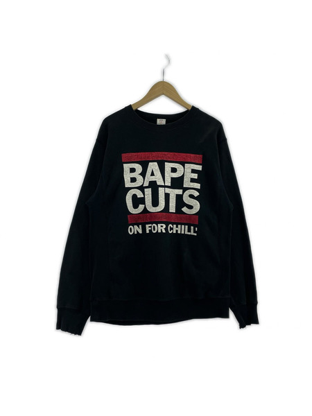 A BATHING APE 初期 BAPE CUTS スウェットシャツ 黒 (M)
