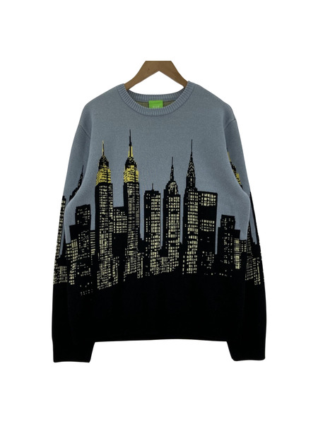 HUF/SKYLINE CREW SWEATER/総柄/M