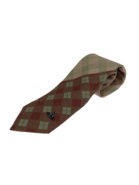 Vivienne Westwood ソノ他 チェック切替 ネクタイ ピンク