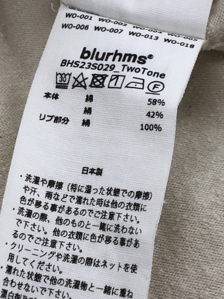 blurhms 23SS C Silk Nep Baseball Raglan Tee 3 アイボリー ネイビー