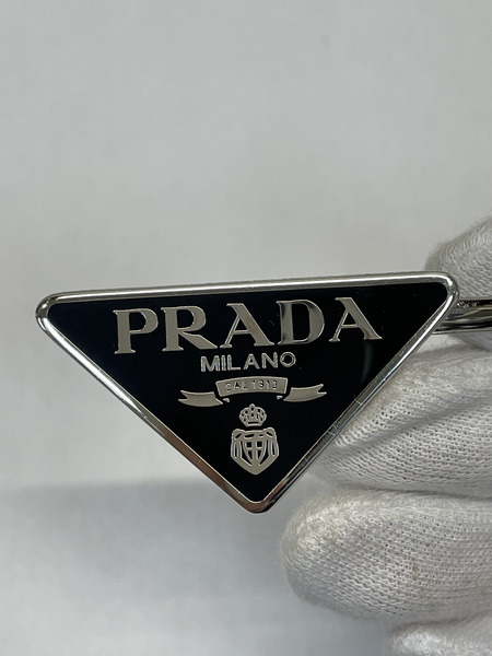 PRADA 三角ロゴメタル トライアングル ヘアピン BLK 小物