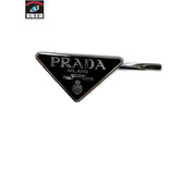 PRADA 三角ロゴメタル トライアングル ヘアピン BLK 小物
