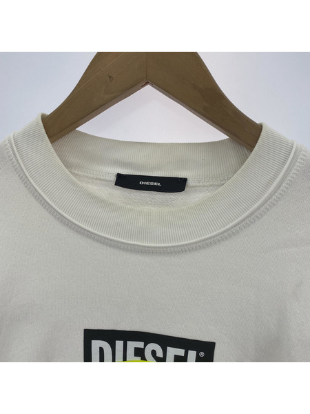 DIESEL リフレクター ロゴスウェット WHT (XS)