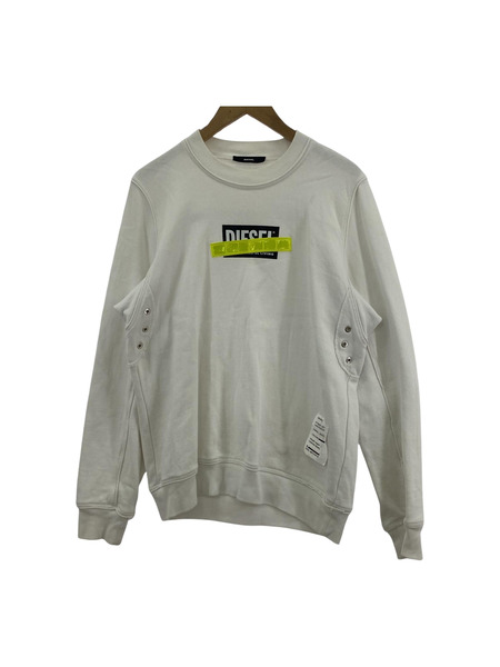 DIESEL リフレクター ロゴスウェット WHT (XS)