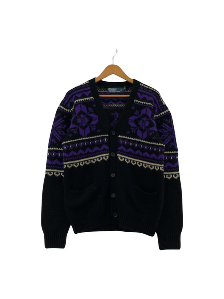 POLO RALPH LAUREN カシミヤ100% ノルディックカーディガン HAND KNIT 黒