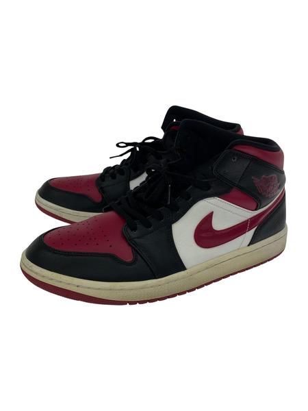 NIKE AIRJORDAN 1 MID BLACK NOBLE RED WHITE 27.5cm 554724-066