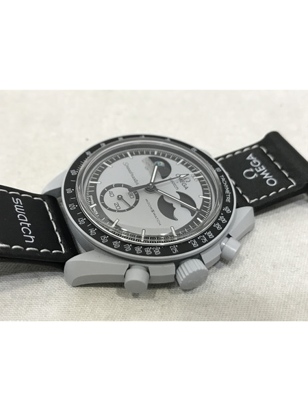 オメガ×スウォッチ/ミッショントゥアースフェイズ/S033M700/電池交換済み メンズQZ