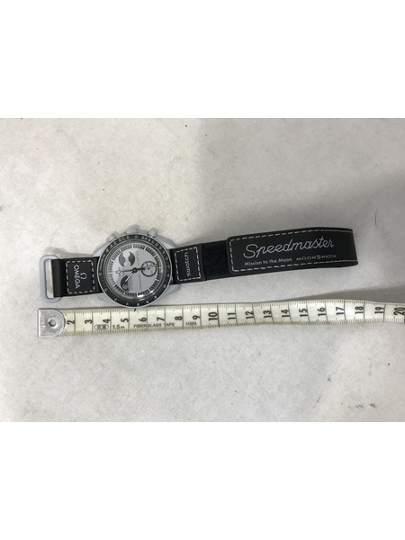 オメガ×スウォッチ/ミッショントゥアースフェイズ/S033M700/電池交換済み メンズQZ