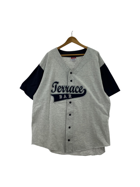 Champion 90s MLB ベースボールシャツ XXL GRY[値下]