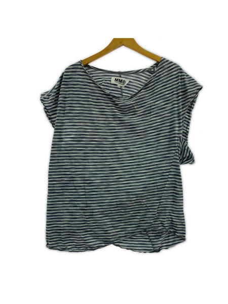 MM6 半袖Tシャツ・カットソー ボーダーノースリーブ Tee S BLU