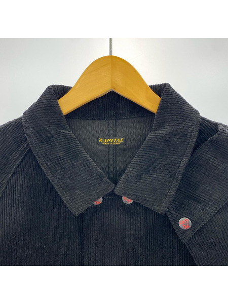 KAPITAL ジャケット プロペラコート コーデュロイ ブラック