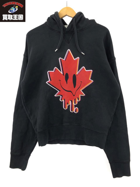 DSQUARED2 Ball Fit Acid Maple Leaf Logo Black Hoodie (S) 黒[値下]