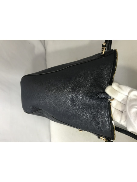 ショルダーバッグ レザー/2WAY/紺