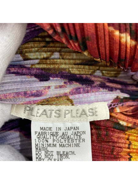 PLEATS PLEASE 長袖シャツ 牡丹 日本画 (3)