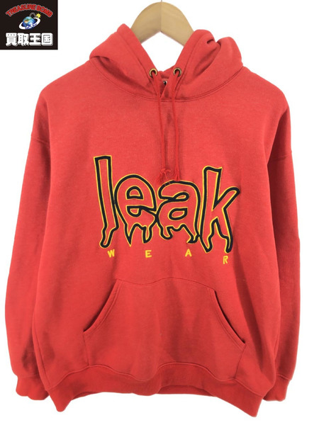 leak WEAR パーカー 赤 Ｌ[値下]