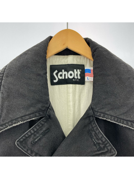 schott デニムピーコート 3162024 黒 (40)