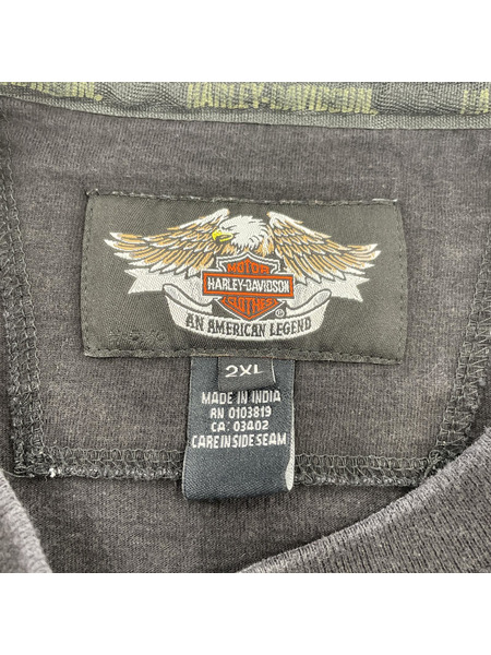 old harley davidson sleeve logo l/s te 黒 2XL