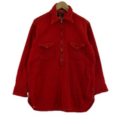 WOOLRICH 長袖シャツ 40's ハーフジップウールワークシャツ 赤