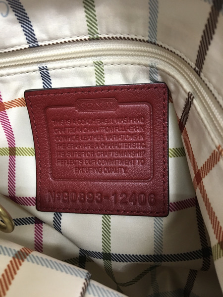 COACH レザーショルダーバッグ 12406 赤