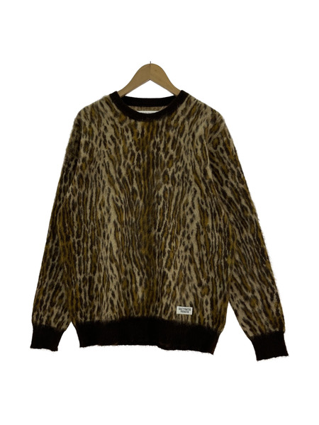 WACKO MARIA LEOPARD MOHAIR KNIT SWEATER M