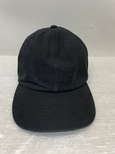 MM6 25ss ロゴ刺繍 ベースボールキャップ ブラック SH0TC0005