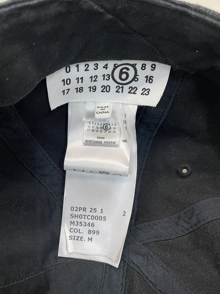 MM6 25ss ロゴ刺繍 ベースボールキャップ ブラック SH0TC0005