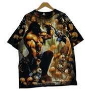 OLD・VINTAGE 半袖Tシャツ・カットソー MANOWAR 90s プリントS/Sカットソー 黒