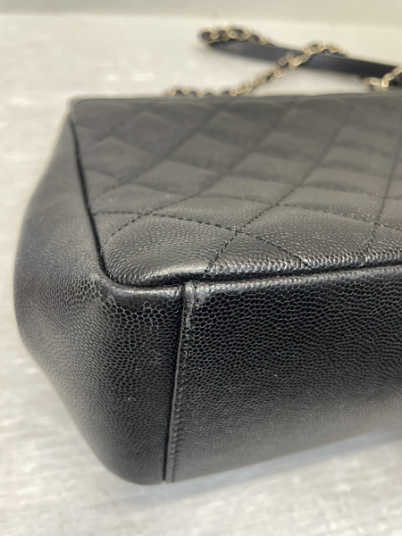 CHANEL ビジネスアフィニティ グレインドカーフスキン マトラッセ チェーンショルダーバッグ ブラック