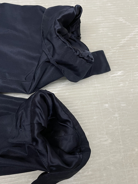 PRADA フリルデザイン ナイロンロングコート 38 紺