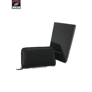 GUCCI 長財布 マイクログッチシマ　ラウンドジップ　黒 391465-493075