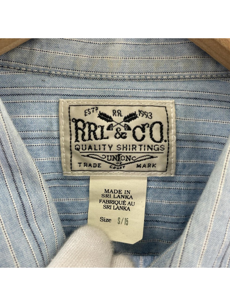 RRL 長袖シャツ RRL&CO ストライプシャツ ブルー S