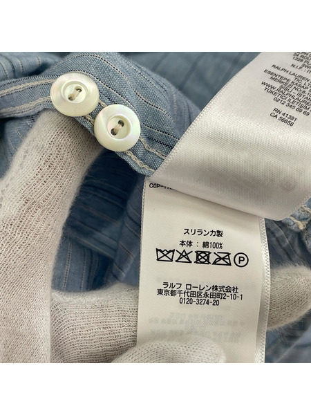 RRL 長袖シャツ RRL&CO ストライプシャツ ブルー S