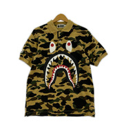 A BATHING APE ポロシャツ カモ柄 シャーク ポロ (L)