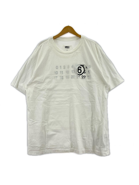 MM6 23SS 穴アキデザイン ロゴ オーバーTee M ホワイト